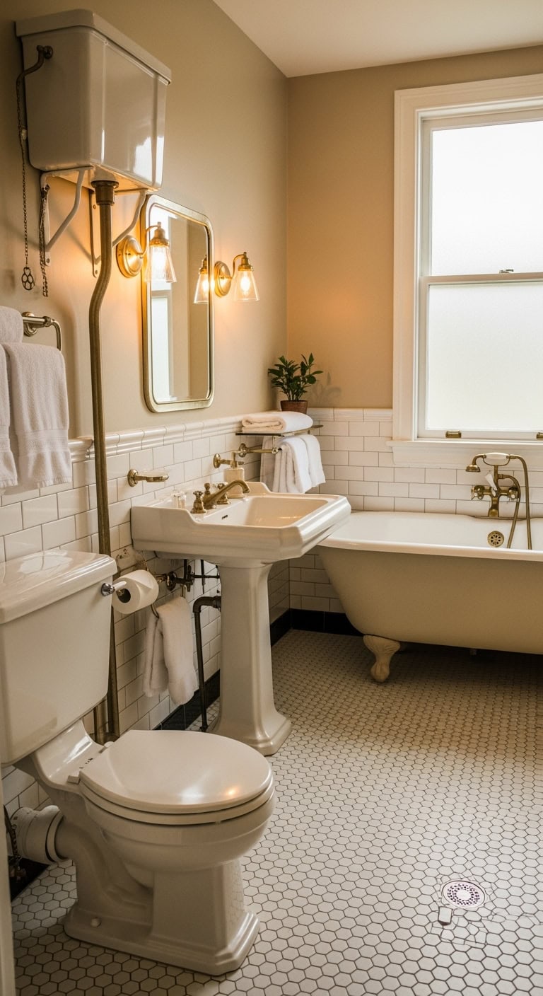 charming vintage porcelain bathroom fixtures