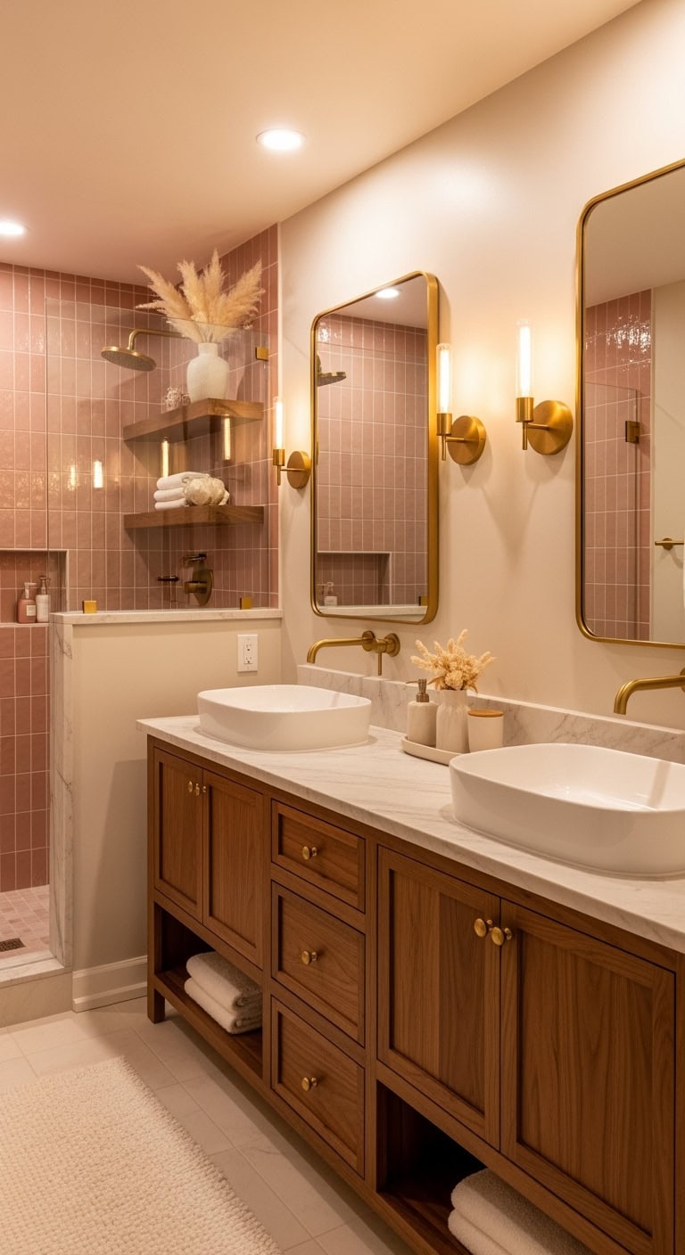 chic brown bathroom not minimalist