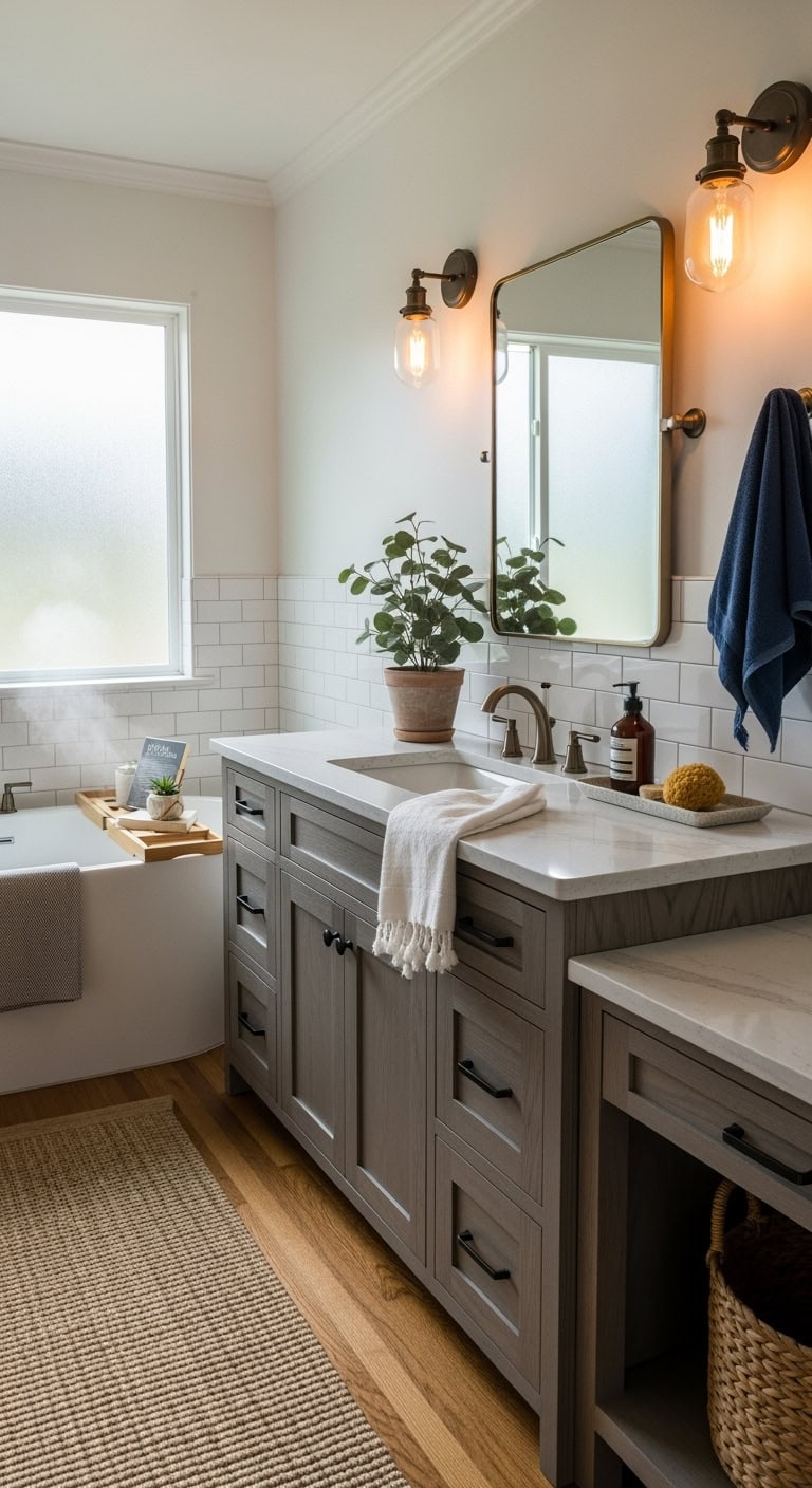 chic timeless neutral versatile bathroom design