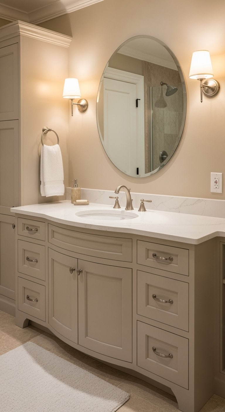 compact bathroom vanity showcase
