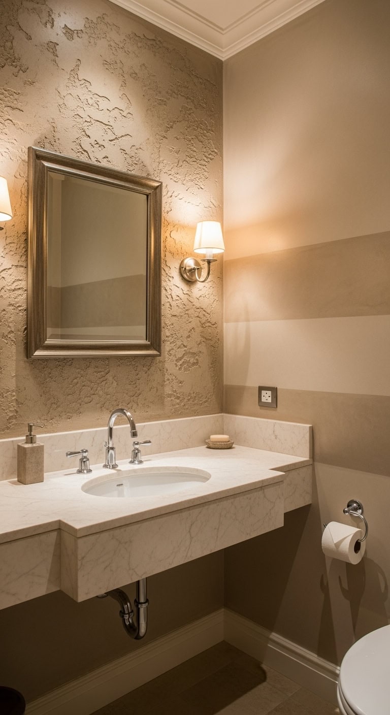 compact neutral toned bathroom decor
