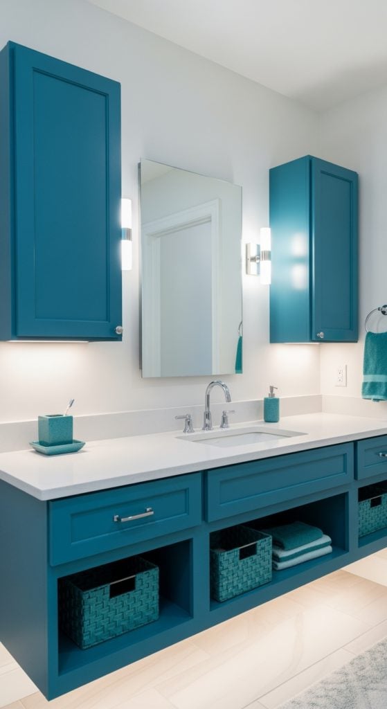 21 Gorgoeus Modern Blue Bathroom