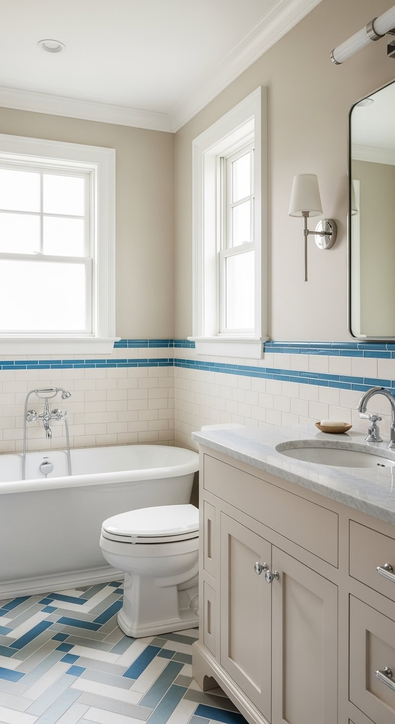 cozy neutral toned bathroom design