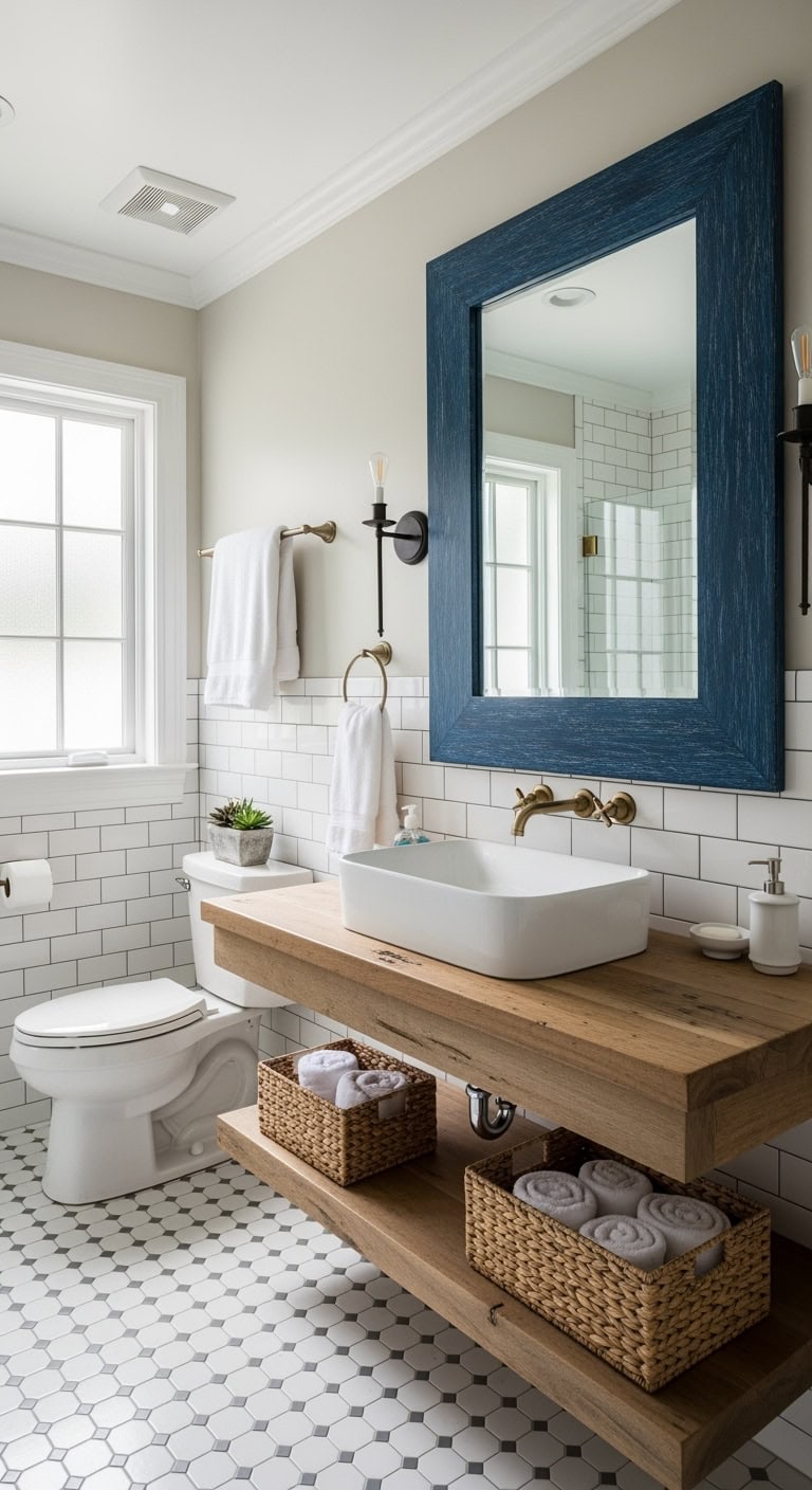 dramatic coastal cottage mirror frame