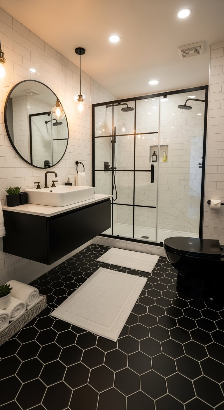 dramatic hexagon flooring timeless and bold