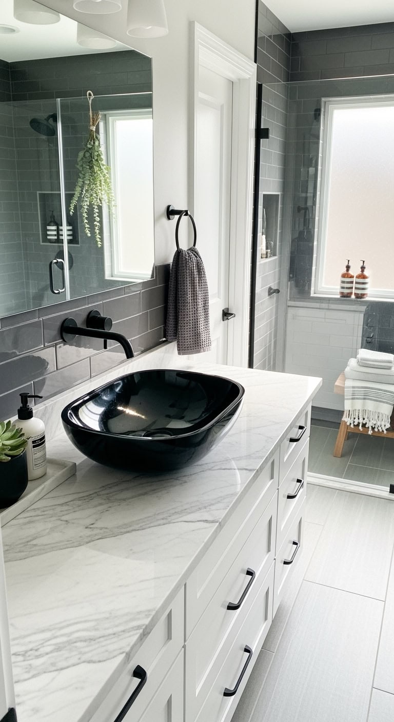 dramatic luxurious mesmerizing obsidian stone vessel sinks