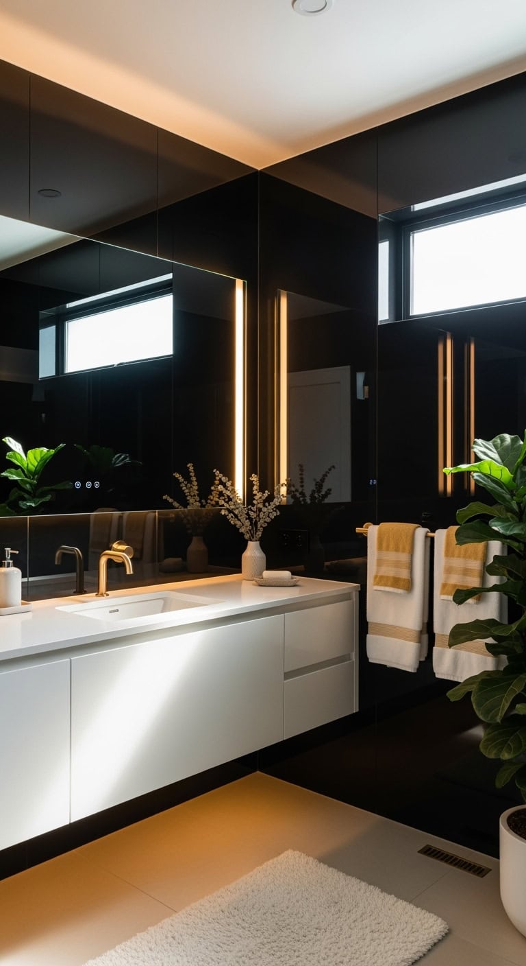 dramatic mysterious glamorous infinity bathroom