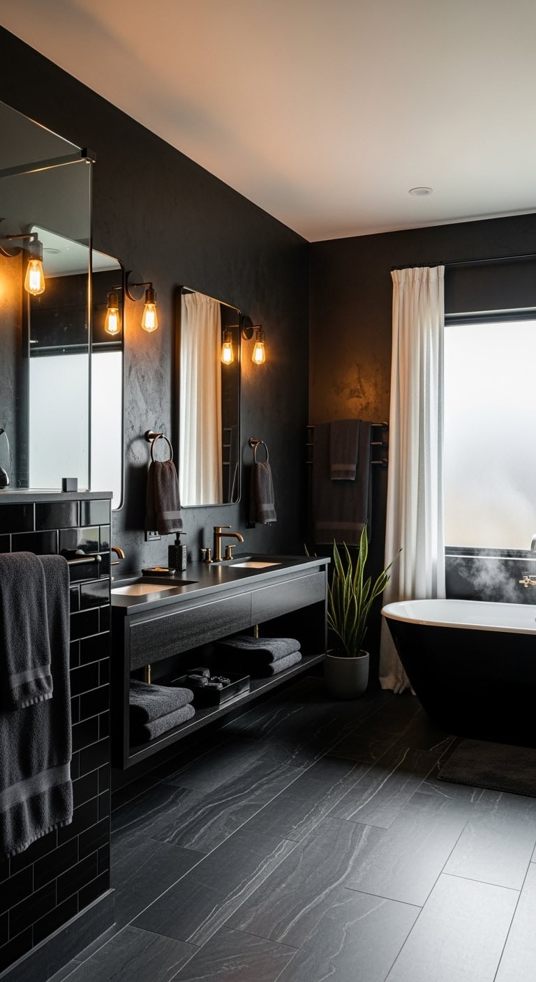 dramatic texturized black wall techniques