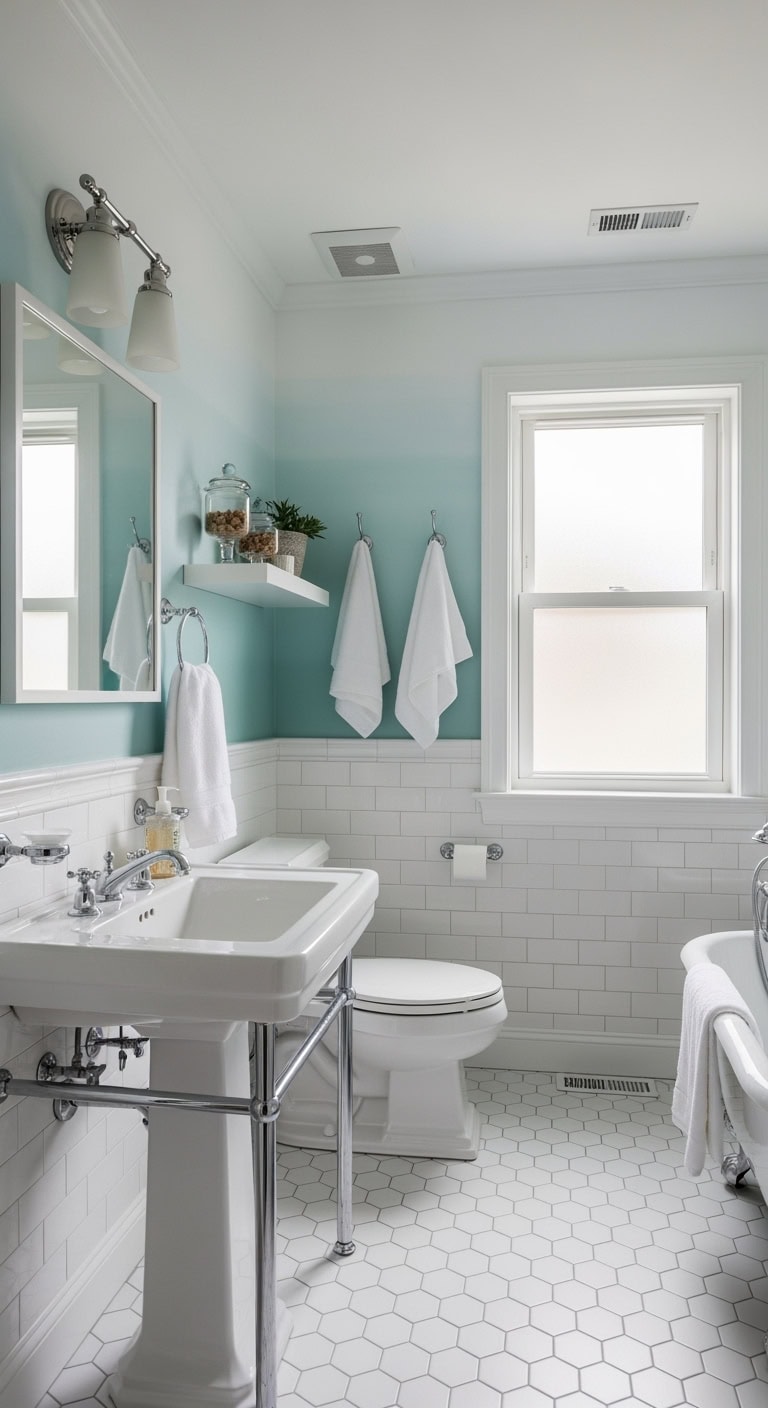 dreamy ombre blue gradient walls