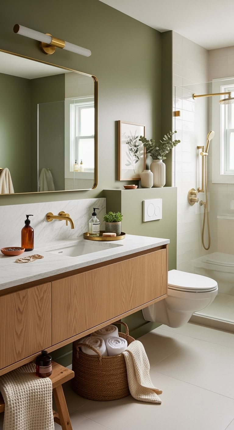 earthy luxurious bathroom design