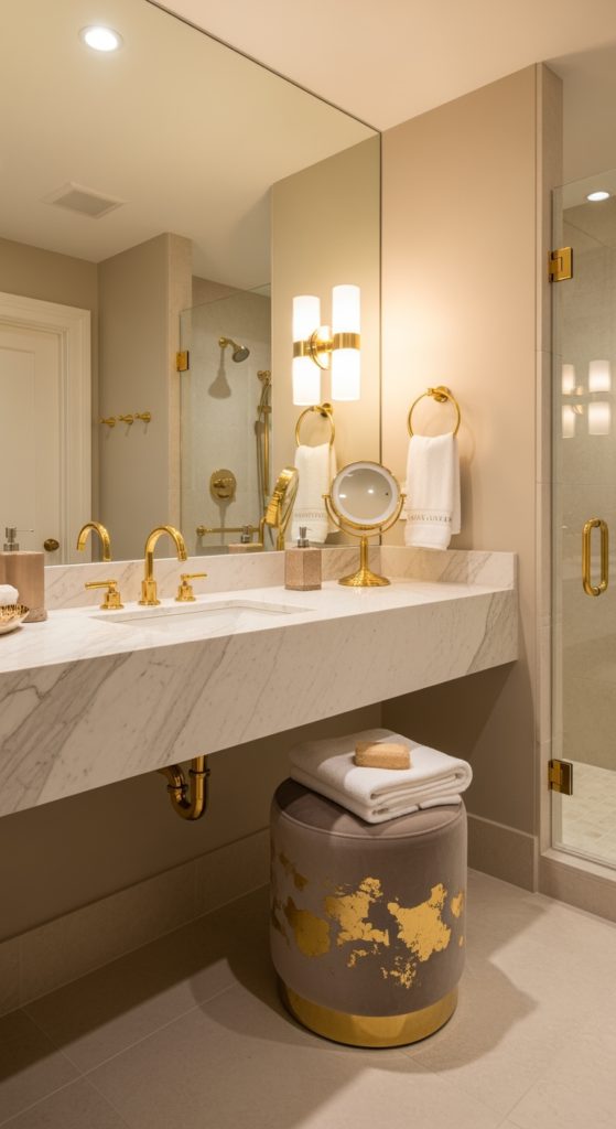 23 Gorgeous Beige and Gold Bathroom