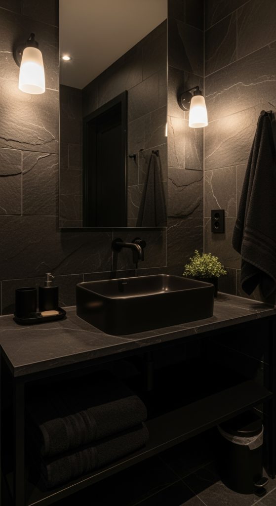 23 Trendy Black Themed Bathroom
