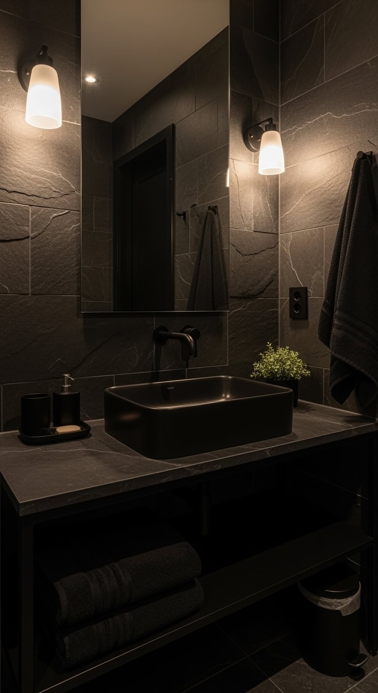 elegant black bathroom design ideas