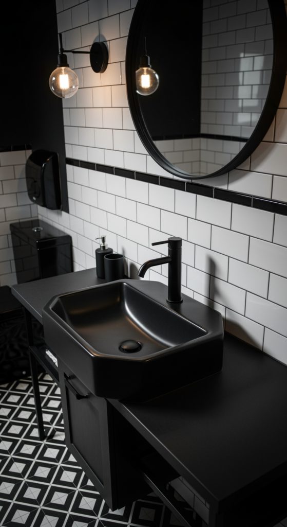 22 Stunning Black Sink Bathroom