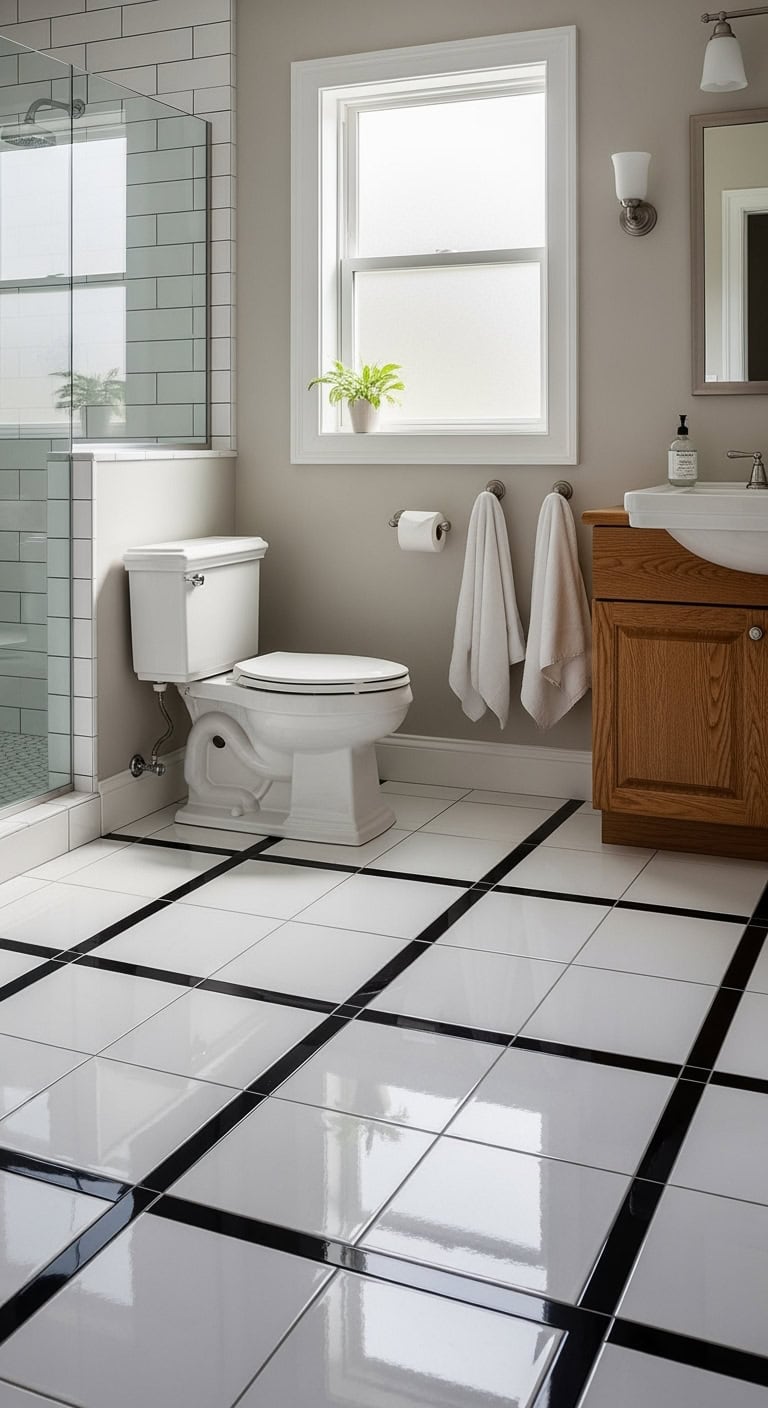 elegant classic glossy tile grid pattern