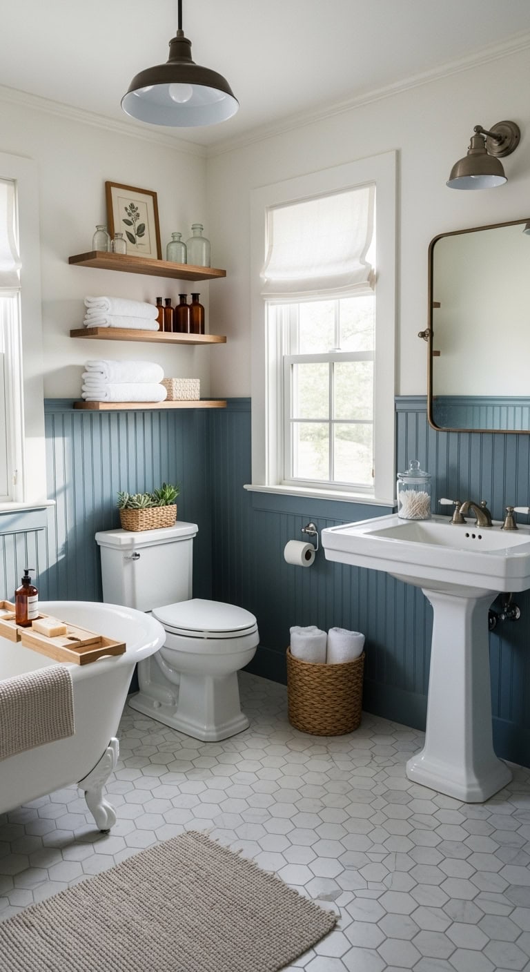 elegant coastal cottage bathroom refresh