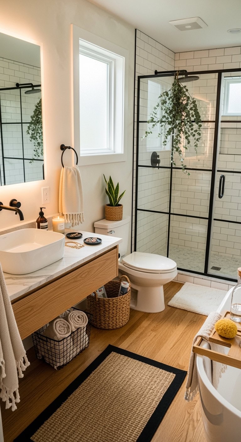 elegant cozy spa like bathroom retreat