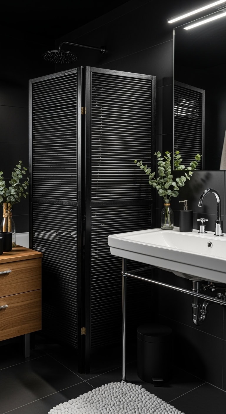 elegant ebony bathroom decor