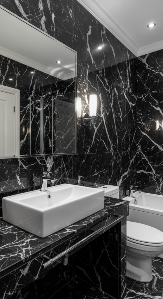 21 Perfect Black Marble Bathroom