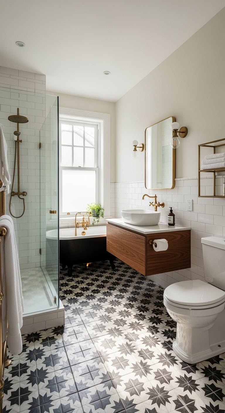 elegant geometric victorian floor tiles