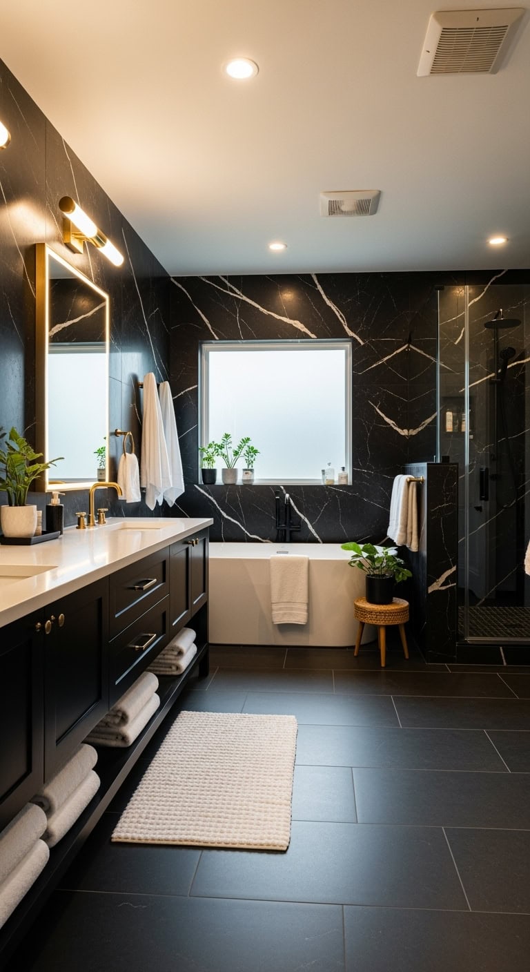 elegant luxurious bathroom accent walls