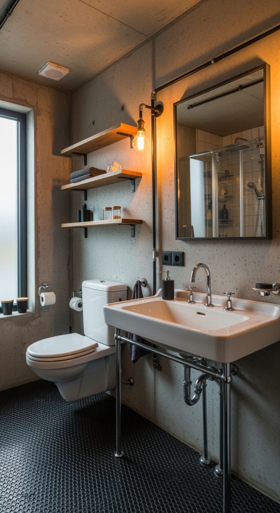 21 Trendy Black Floor Bathroom
