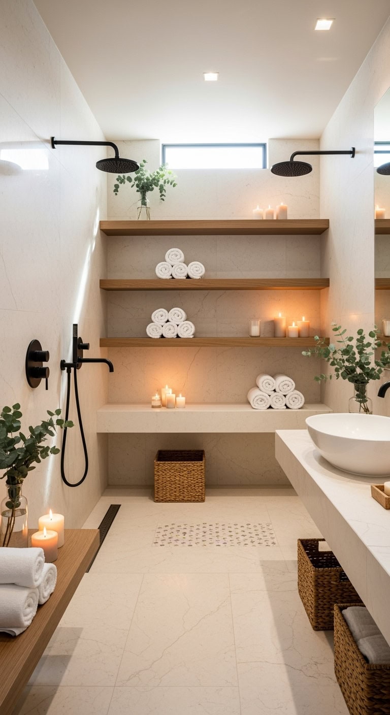 elegant monochrome bathroom transformation