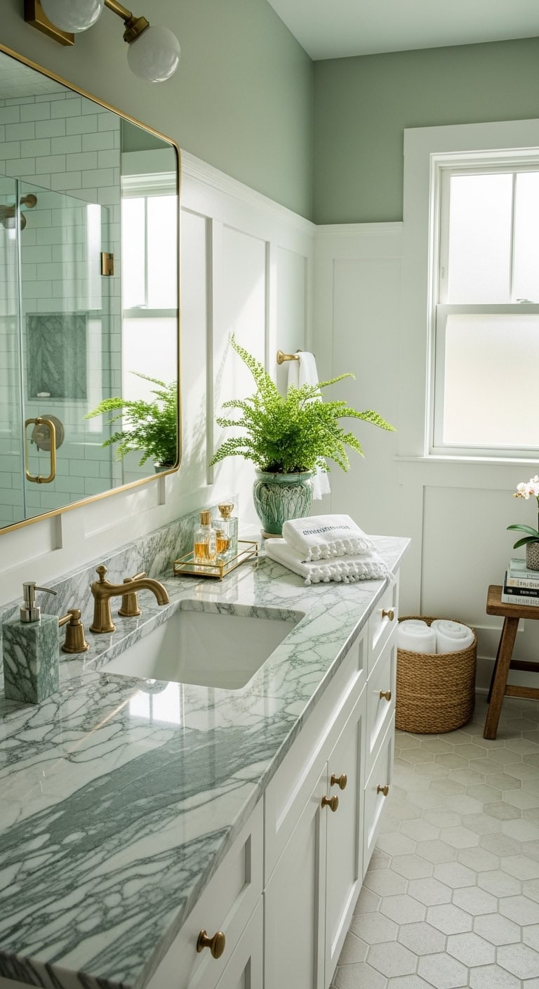 elegant nature inspired luxury bathroom countertop