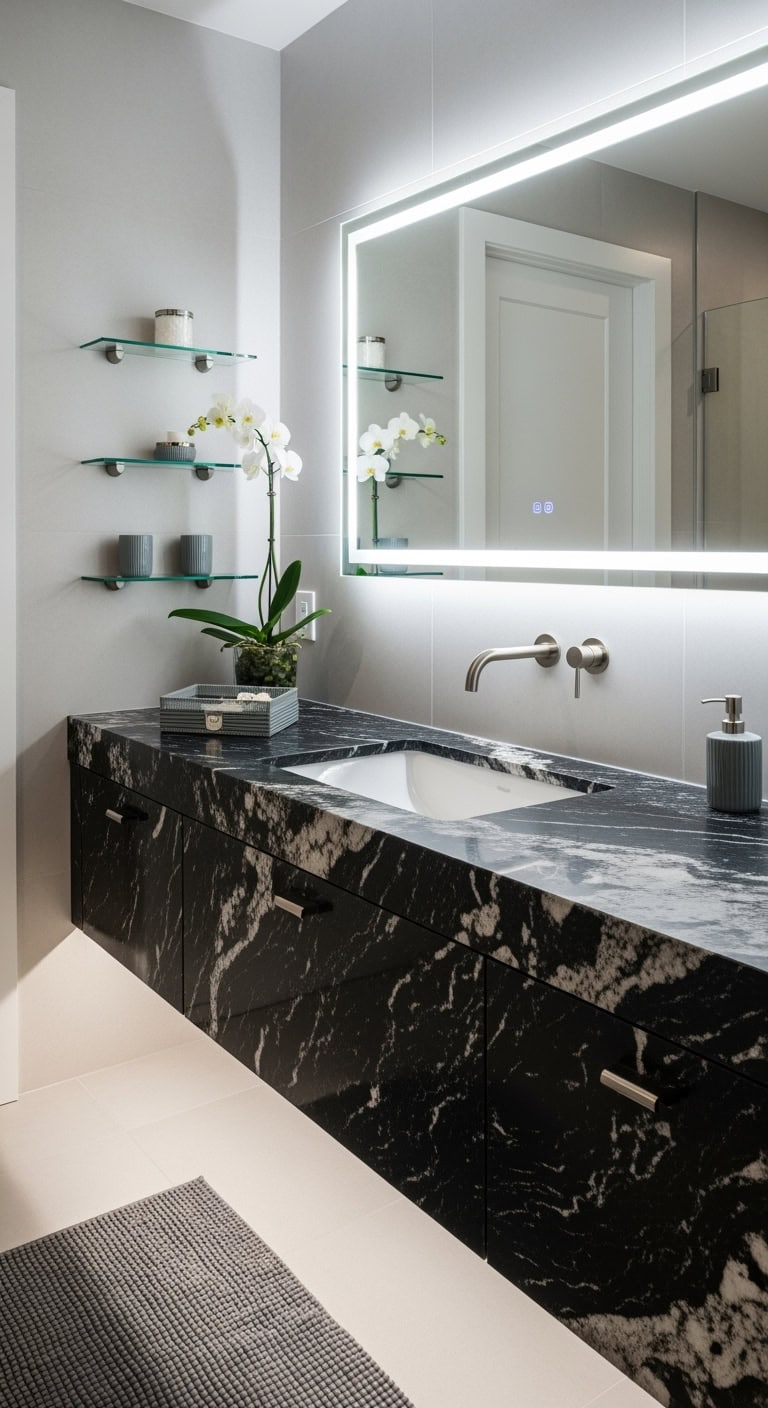 elegant vanity bathroom decor