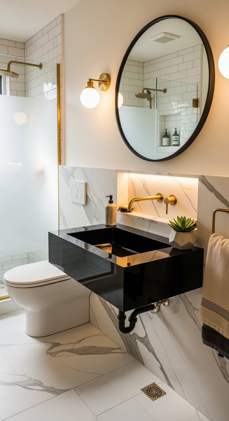 floating black minimalist luxurious