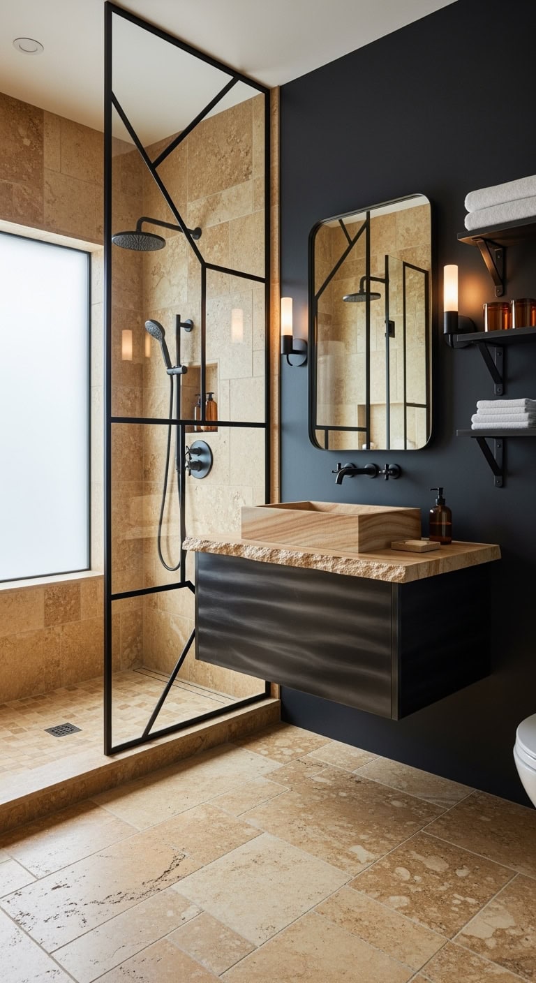 industrial chic bathroom sanctuary
