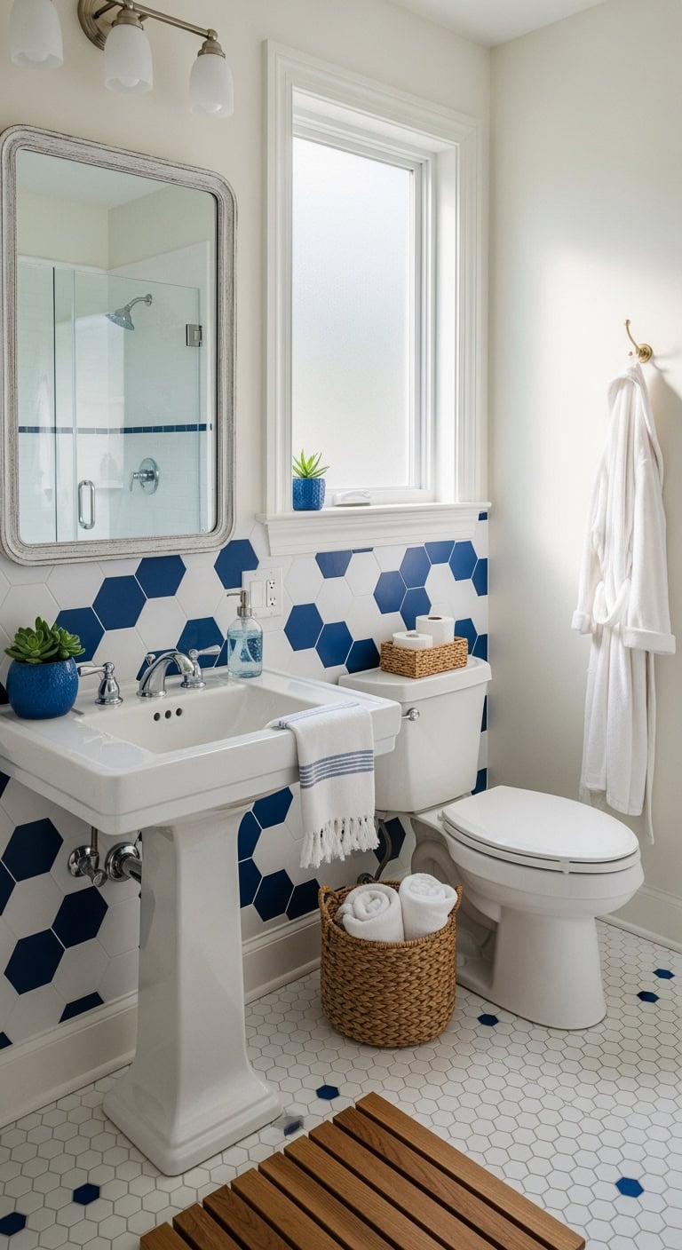 instant removable trendy bathroom makeover