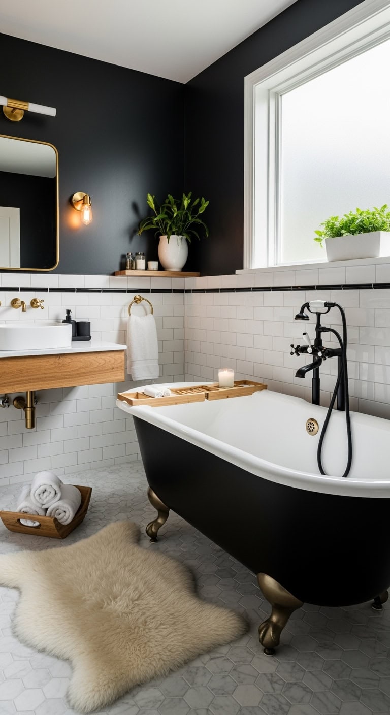 luxurious black clawfoot tub sophistication