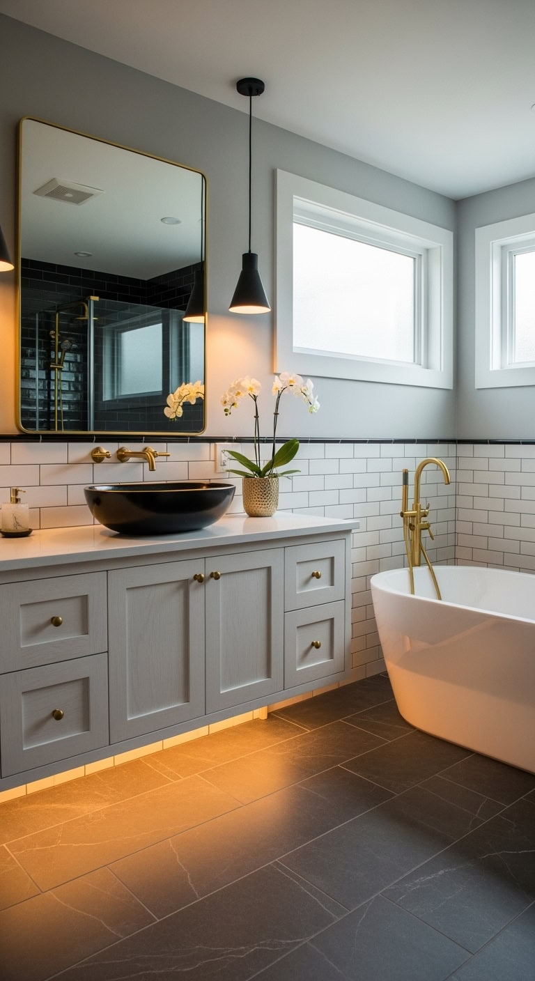 luxurious dramatic stunning bathroom centerpiece