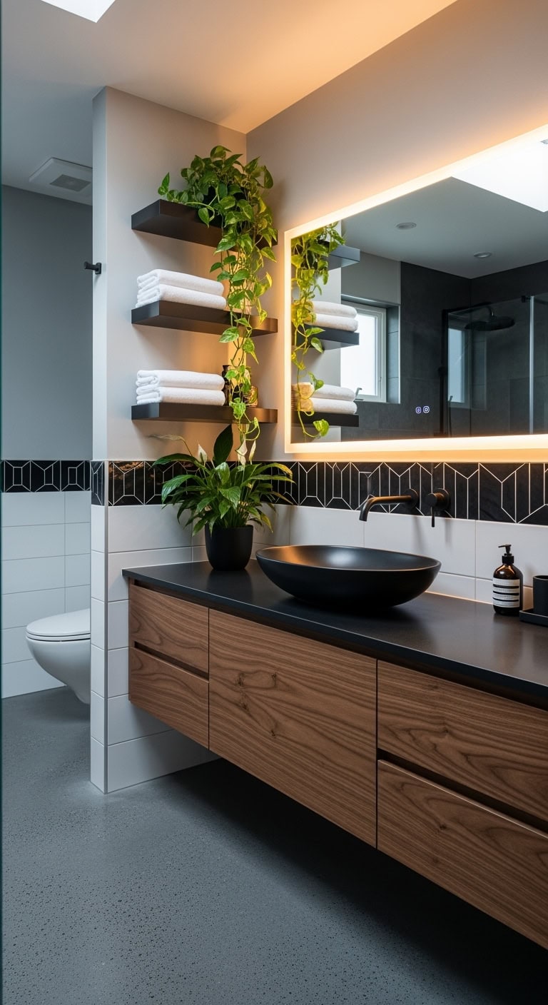 luxurious matte black bathroom sanctuary