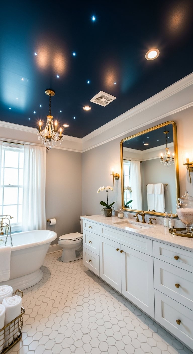 luxurious midnight sky bathroom drama