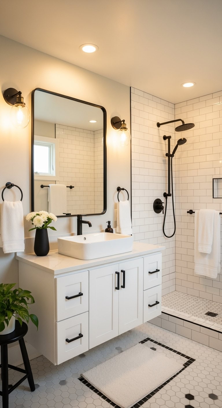 matte black bathroom fixtures accent