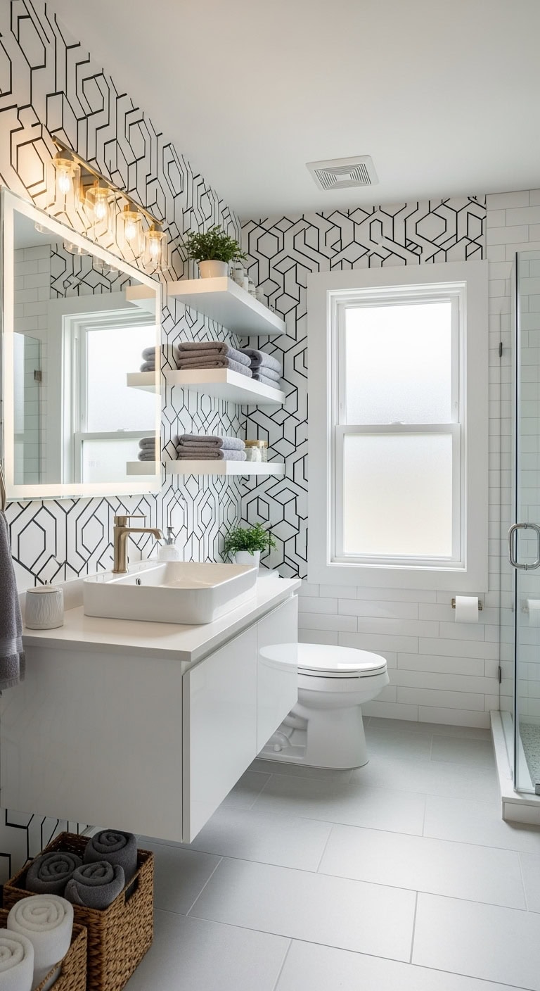 modern black geometric wallpaper