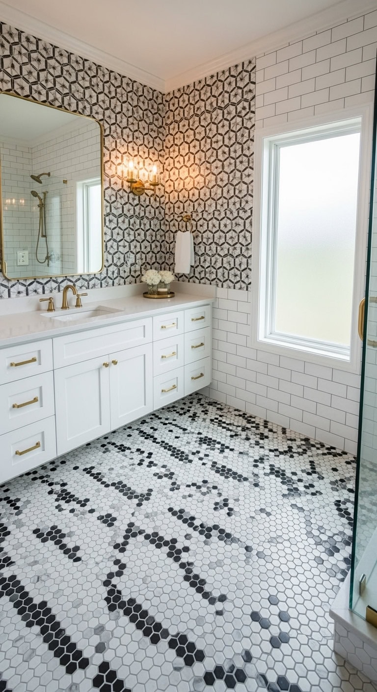 modern hexagonal mosaic design