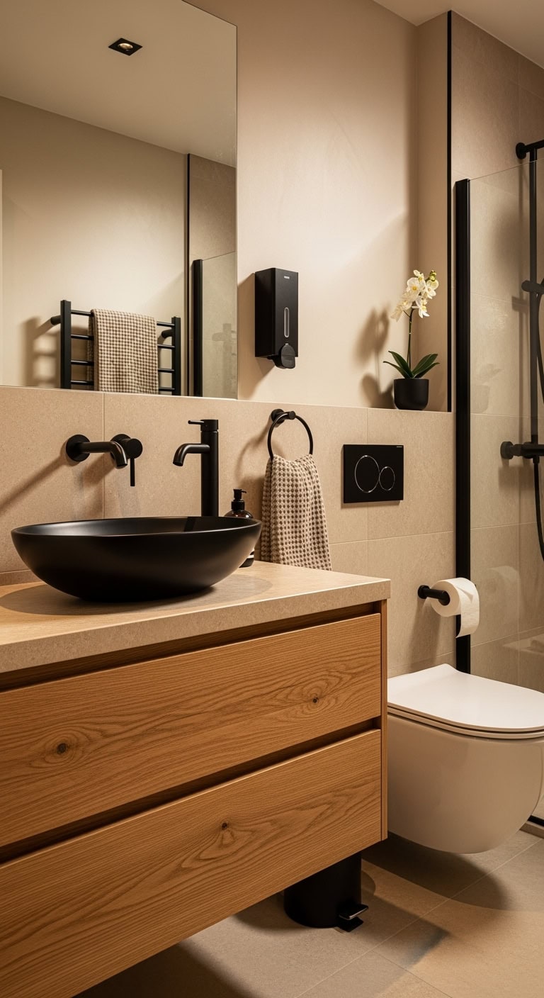 modern monochrome bathroom statement