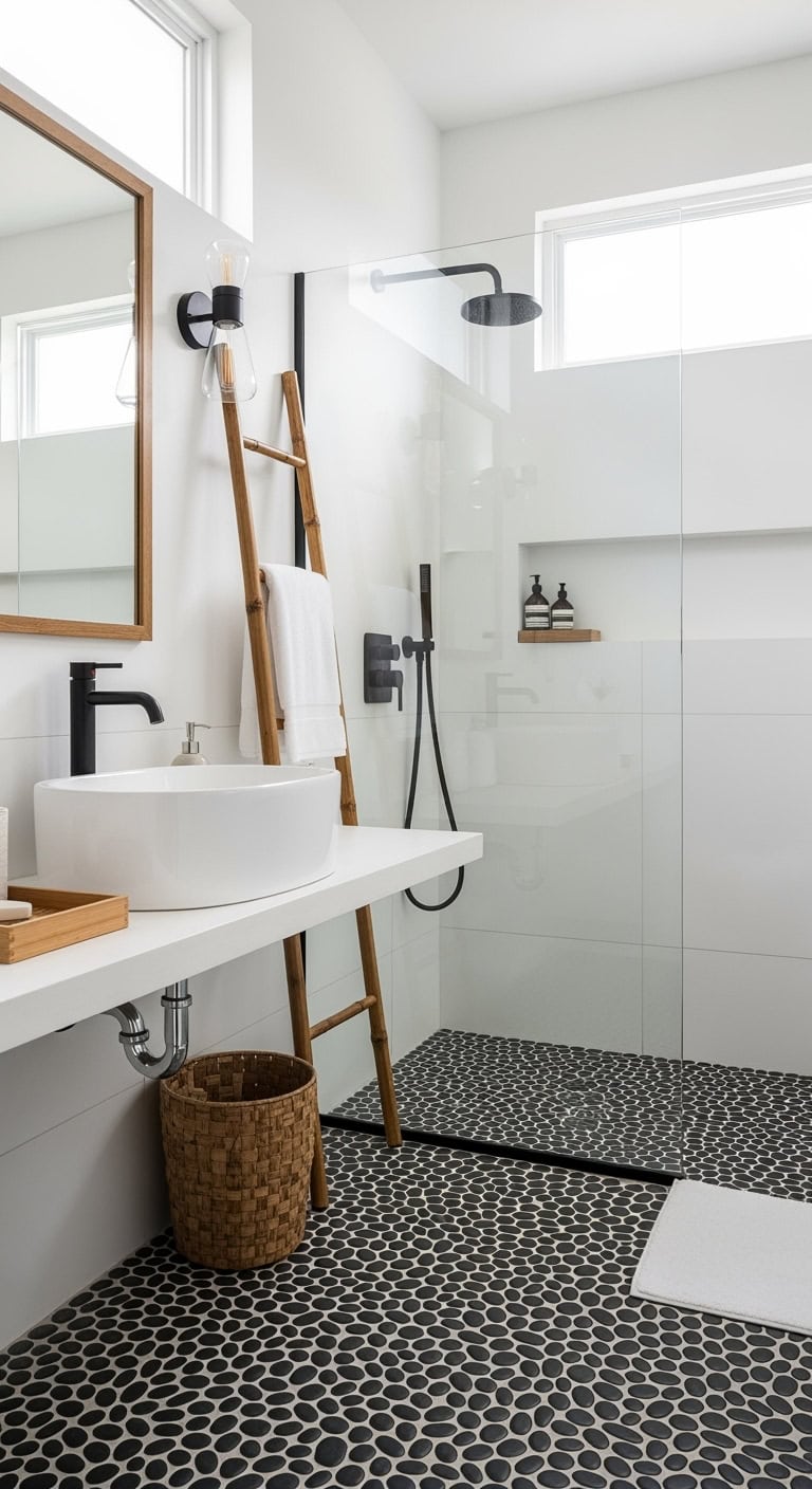 monochrome bathroom design aesthetic