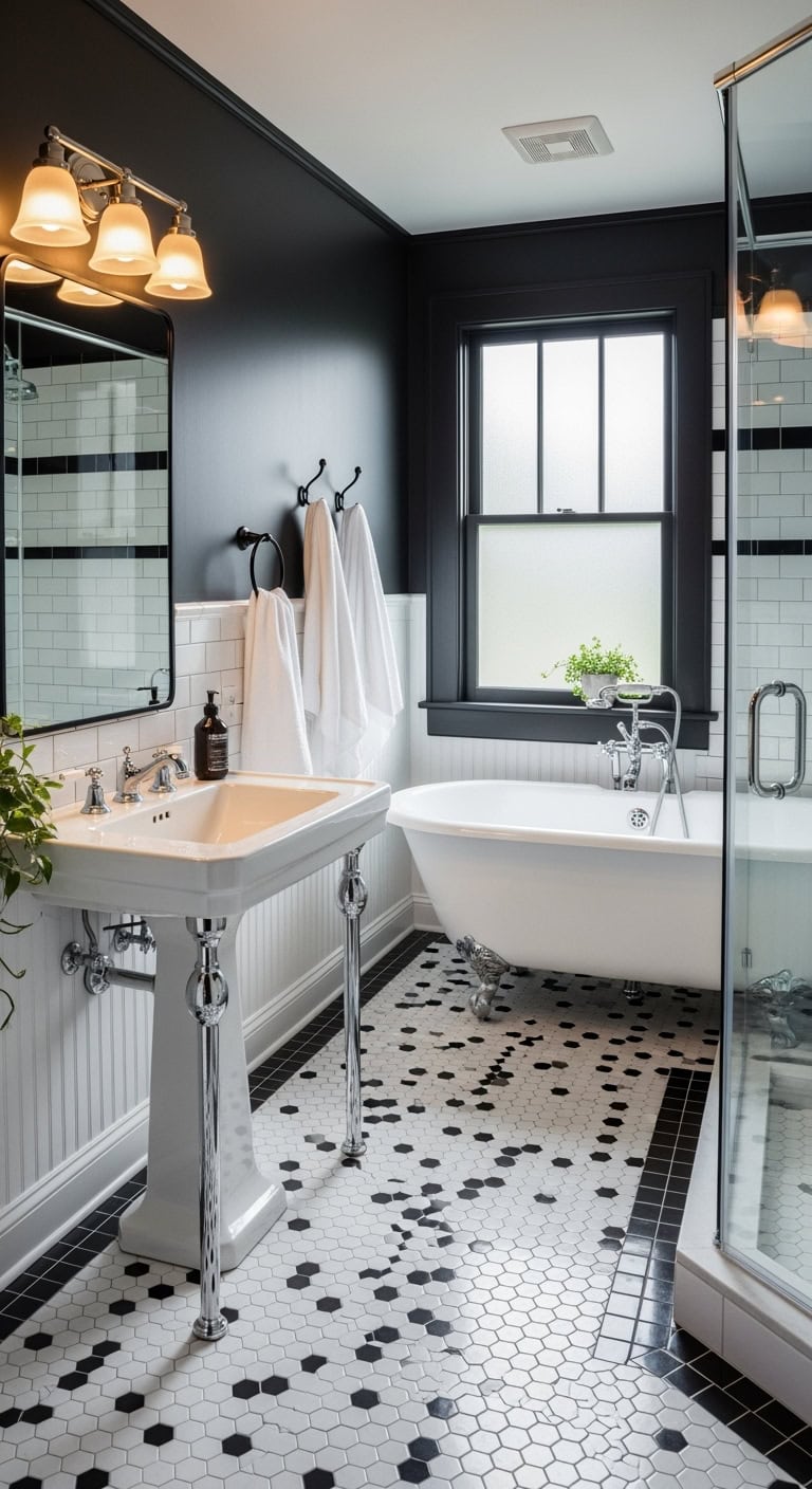 monochrome hexagonal tile design inspiration