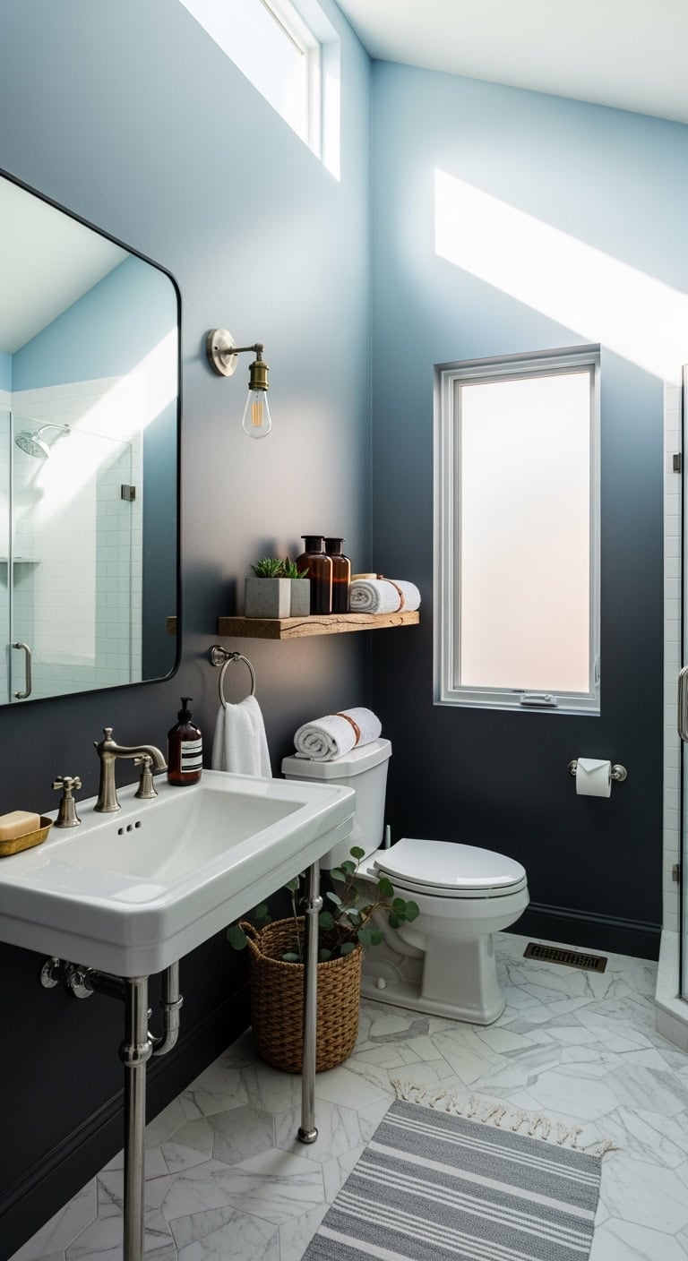 moody dreamy gradient bathroom walls