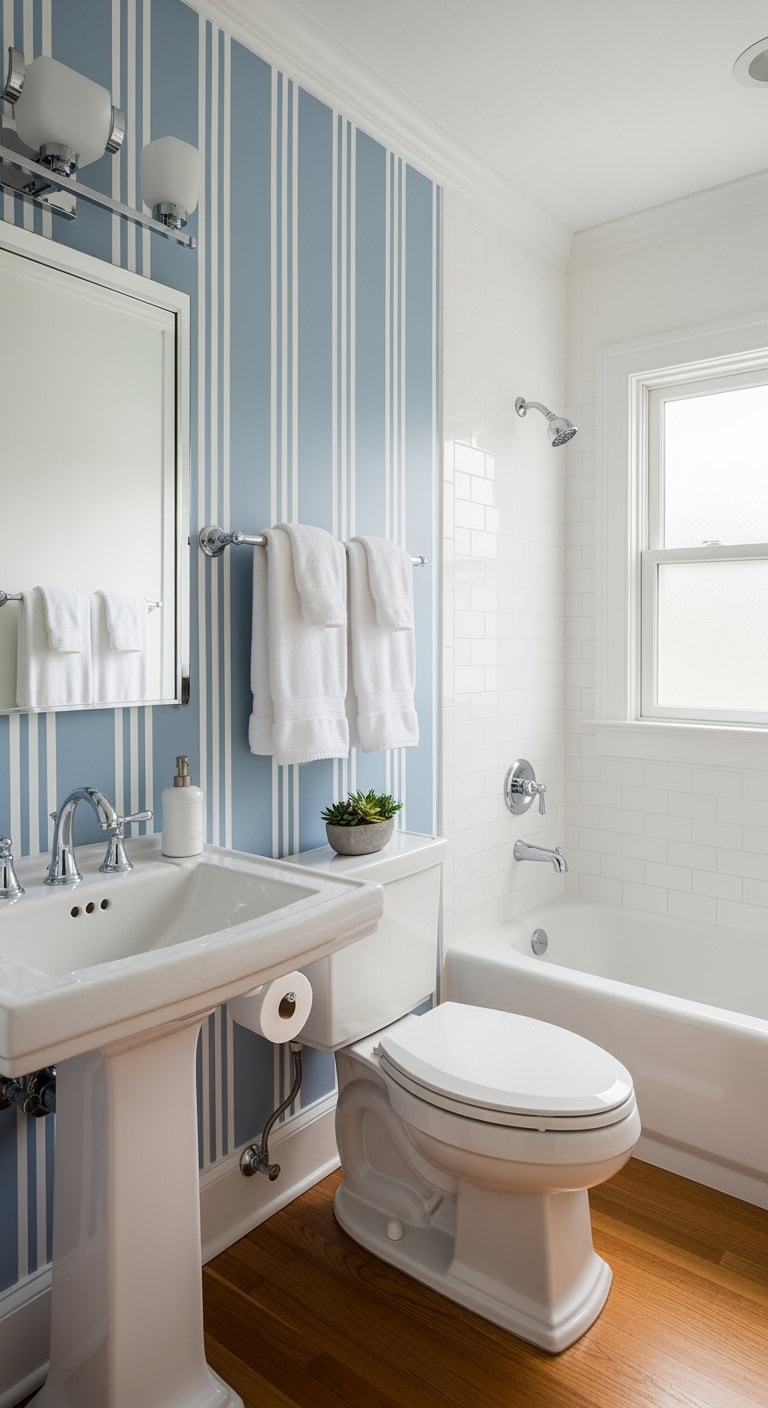 nautical chic bathroom wallpaper sophistication