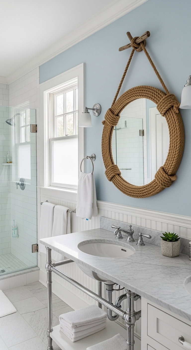 nautical rope mirror coastal chic decor