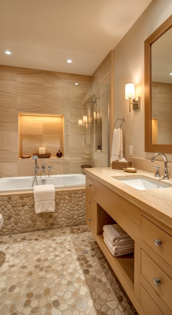 23 Trendy Beige Stone Bathroom
