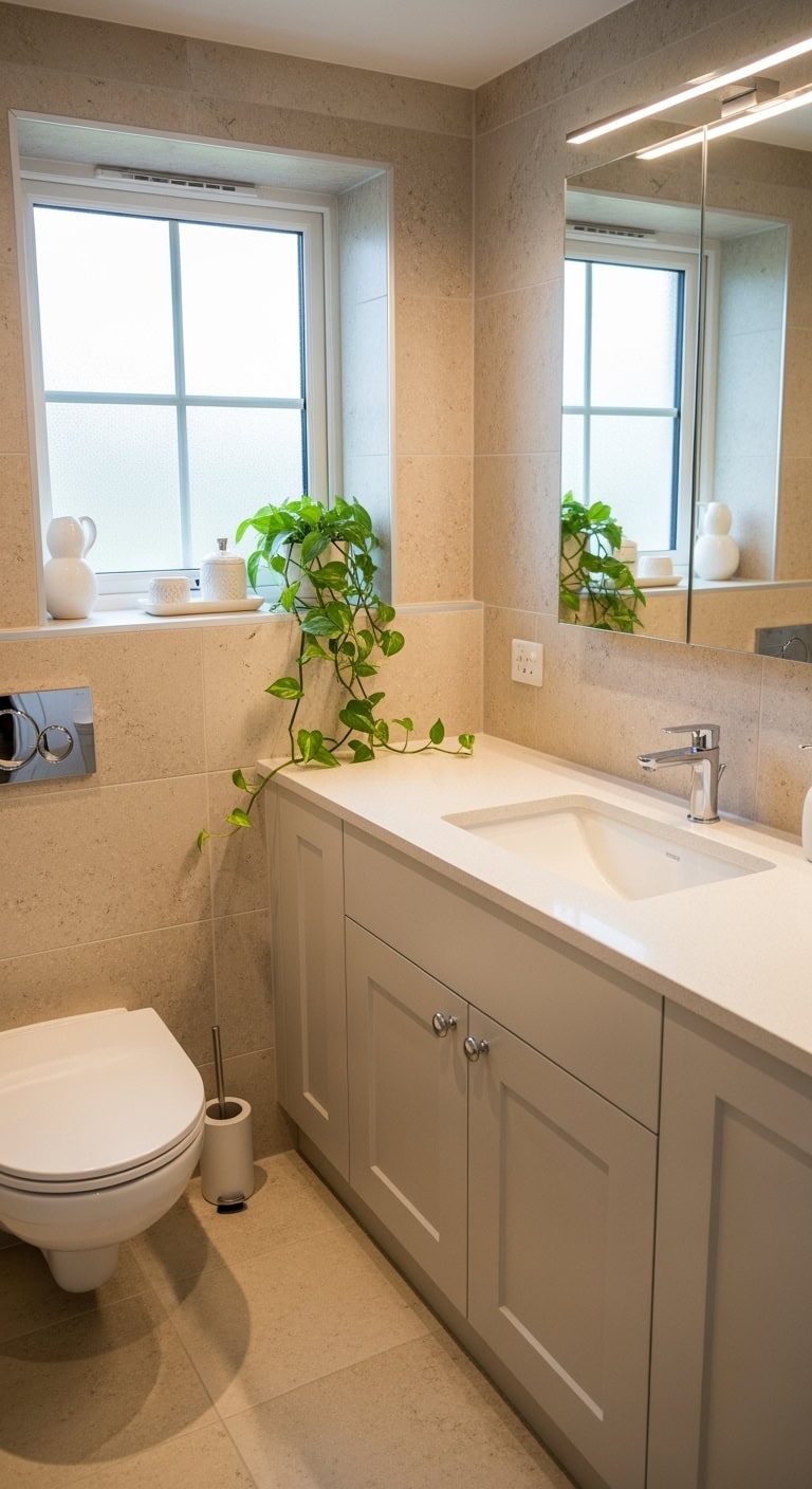 neutral toned bathroom ensemble