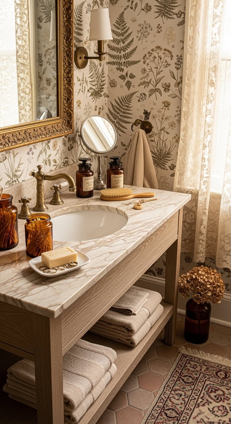 nostalgic vintage charming timeless bathroom