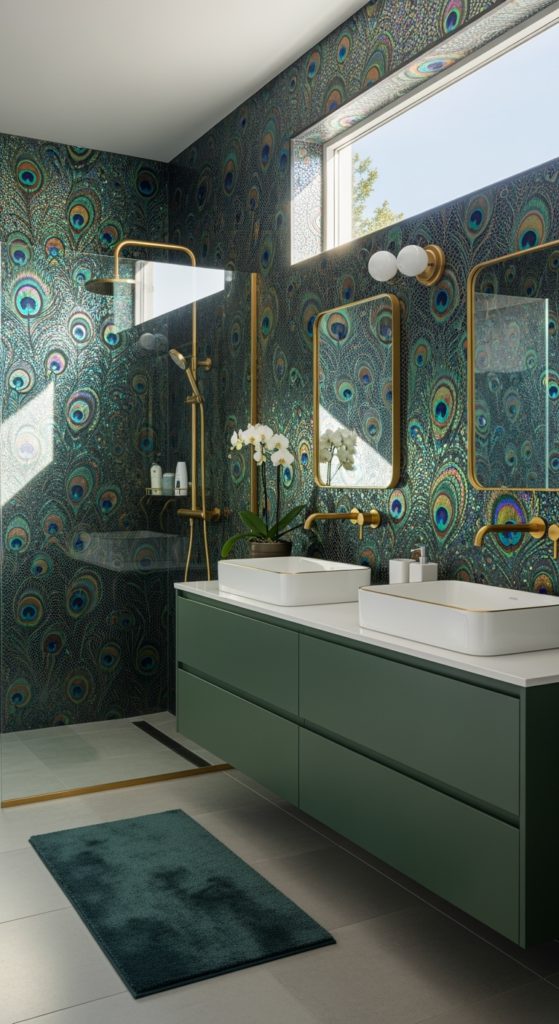 21 Beautiful Green and Gold Bathroom Ideas