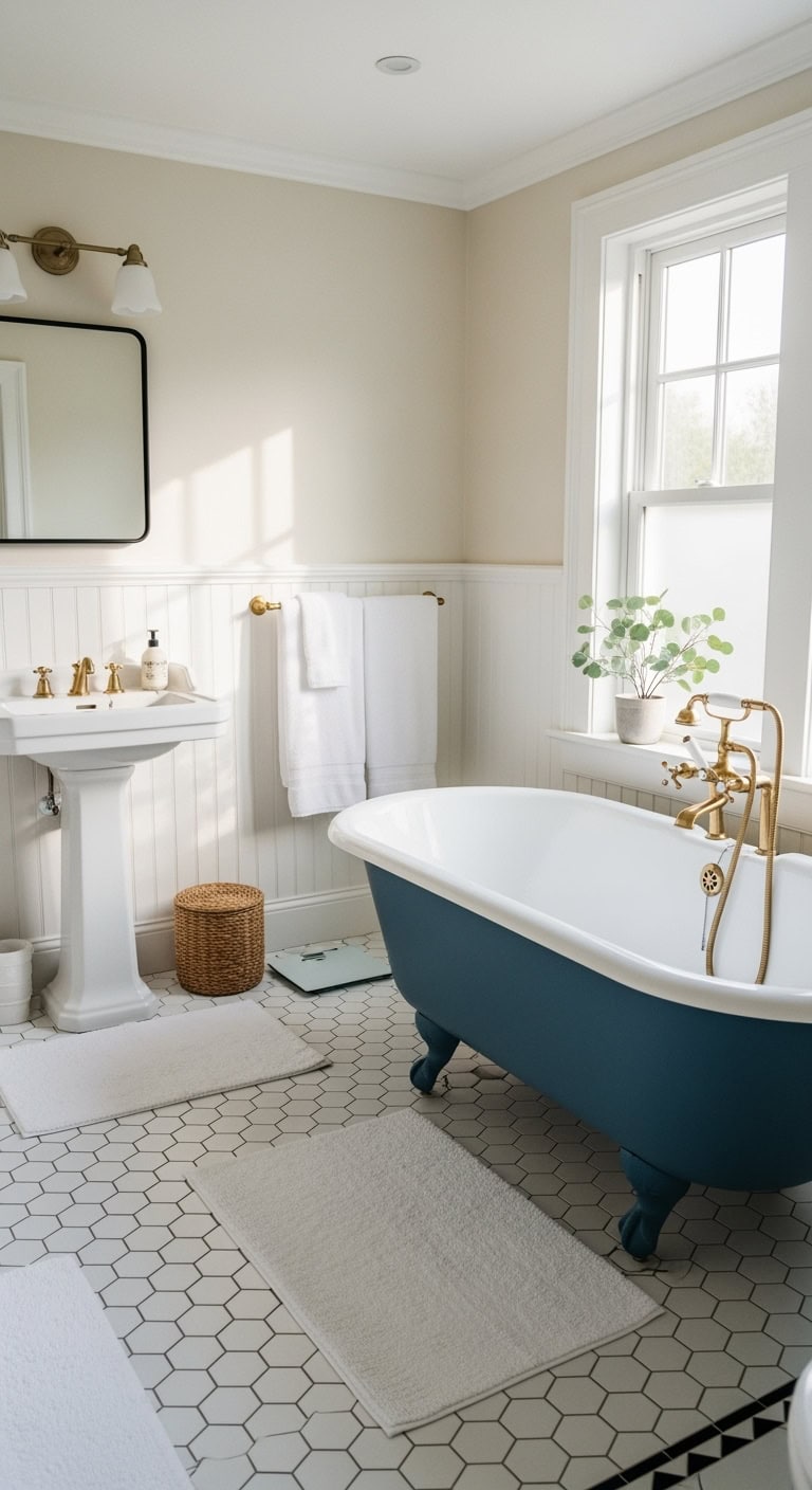 painted clawfoot tub parisian bathroom personality
